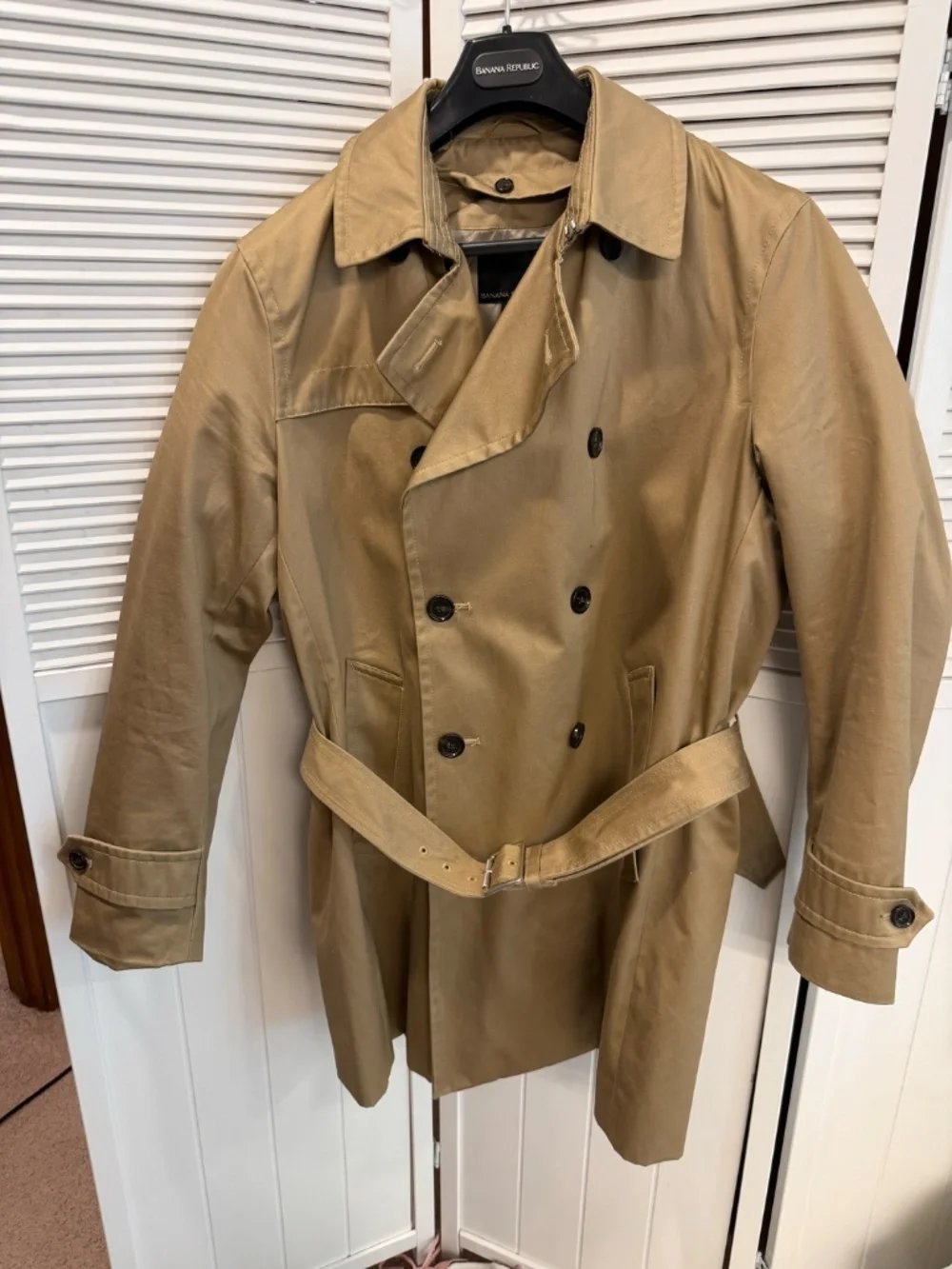 Men’s Banana Republic Trench Coat Cotton Shell, Removable Lining